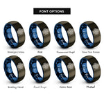 font options for inside engraving on gunmetal & blue gamepad d pad rings