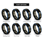font options for inside engraving on gunmetal & blue gamepad d pad rings