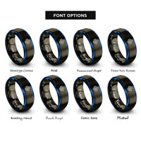 font options for inside engraving on gunmetal & blue gamepad d pad rings