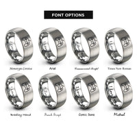 font options for inside engraving on gray gamepad retro rings