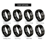 font options for inside engraving on black gaming monitor rings