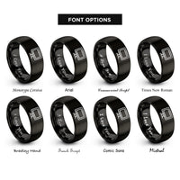font options for inside engraving on black gaming monitor rings