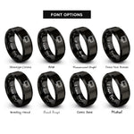 font options for inside engraving on black gaming monitor rings