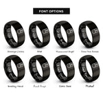 font options for inside engraving on black gaming mouse rings