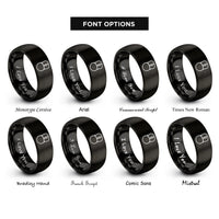 font options for inside engraving on black gaming mouse rings