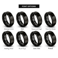 font options for inside engraving on black gaming mouse rings