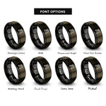 font options for inside engraving on gunmetal & black gantry crane rings