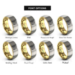 font options for inside engraving on gold & silver garden fence flowers rings