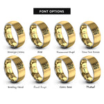 font options for inside engraving on gold & silver garden fence flowers rings