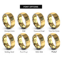 font options for inside engraving on gold & silver garden fence flowers rings