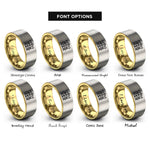 font options for inside engraving on gold & silver garden fence flowers rings
