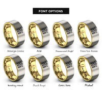 font options for inside engraving on gold & silver garden fence flowers rings