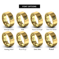 font options for inside engraving on gold garden fence flowers rings