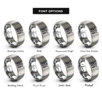 font options for inside engraving on silver garden fence flowers rings