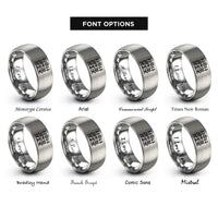 font options for inside engraving on silver garden fence flowers rings