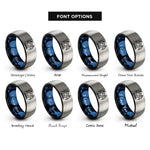 font options for inside engraving on black & blue & gray gargoyle rings