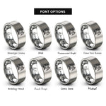 font options for inside engraving on gray gargoyle rings
