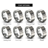 font options for inside engraving on gray gargoyle rings