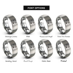 font options for inside engraving on grey gargoyle perched rings