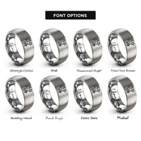 font options for inside engraving on grey gargoyle perched rings
