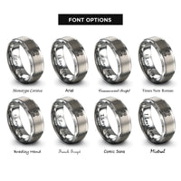 font options for inside engraving on gray gargoyle perched rings