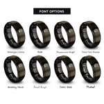 font options for inside engraving on gunmetal & black gargoyle perched rings