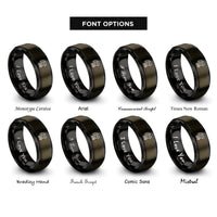 font options for inside engraving on gunmetal & black gargoyle perched rings
