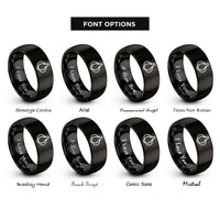 font options for inside engraving on black garlic bulb rings
