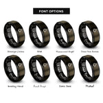 font options for inside engraving on gunmetal & black garlic bulb rings