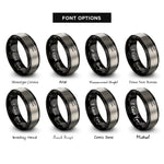 font options for inside engraving on black & gray garlic press rings