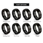 font options for inside engraving on black garlic press rings