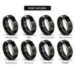 font options for inside engraving on black & grey gas cylinder rings
