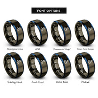font options for inside engraving on gunmetal & blue gas evolution rings