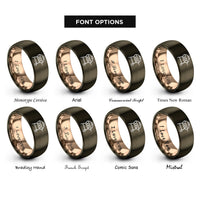 font options for inside engraving on gunmetal & rose gold gas grill rings
