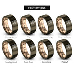 font options for inside engraving on gunmetal & rose gold gas grill rings