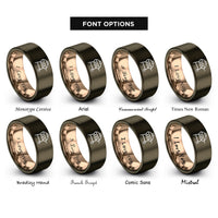 font options for inside engraving on gunmetal & rose gold gas grill rings