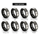 font options for inside engraving on black & silver gas pump rings