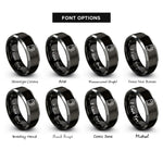 font options for inside engraving on black & silver gas pump rings