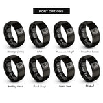 font options for inside engraving on black gas pump rings