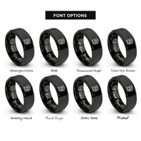 font options for inside engraving on black gas pump rings