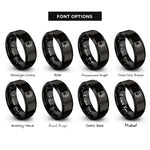 font options for inside engraving on black gas pump rings