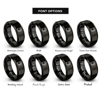 font options for inside engraving on black gas pump rings