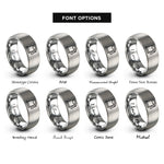 font options for inside engraving on grey gas pump rings