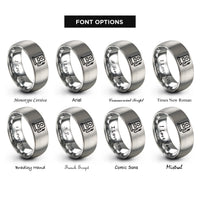font options for inside engraving on grey gas pump rings