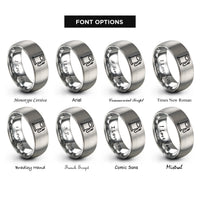 font options for inside engraving on silver gas pump rings