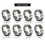 font options for inside engraving on silver gas pump rings