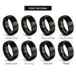 font options for inside engraving on black gaston move rings