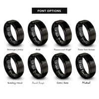 font options for inside engraving on black gaston move rings