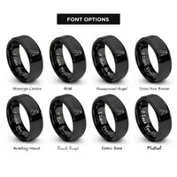 font options for inside engraving on black gaston move rings