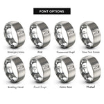 font options for inside engraving on gray gaston move rings